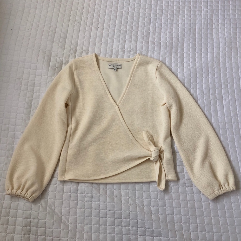 MADEWELL long sleeve wrap tie front top